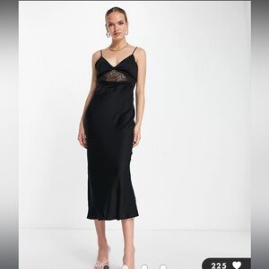 Topshop lace trim midi slip dress